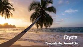  Presentation with costa rica - Colorful slide deck enhanced with beautiful tropical pacific ocean coast backdrop and a  colored foreground