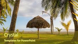  Presentation with costa rica - PPT theme consisting of beautiful tropical pacific ocean coast background and a  colored foreground