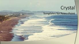  Presentation with costa rica - Audience pleasing theme consisting of beautiful tropical pacific ocean coast backdrop and a  colored foreground