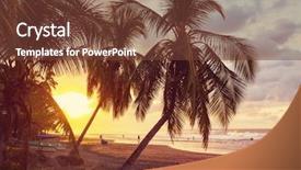  Presentation with costa rica - Presentation enhanced with beautiful tropical pacific ocean coast background and a  colored foreground