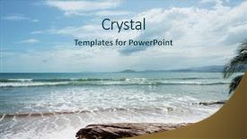  Presentation with costa rica - Presentation theme featuring beautiful tropical pacific ocean coast background and a  colored foreground