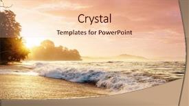  Presentation with costa rica - Presentation theme having beautiful tropical pacific ocean coast background and a lemonade colored foreground