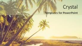  Presentation with costa rica - Presentation theme having beautiful tropical pacific ocean coast background and a  colored foreground