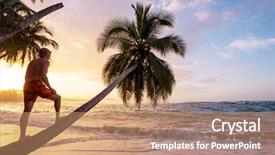  Presentation with costa rica - Slides with beautiful tropical pacific ocean coast background and a  colored foreground