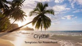  Presentation with costa rica - Beautiful slides featuring beautiful tropical pacific ocean coast backdrop and a coral colored foreground