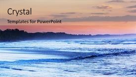  Presentation with costa rica - Beautiful presentation theme featuring beautiful tropical pacific ocean coast backdrop and a  colored foreground