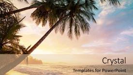  Presentation with costa rica - Presentation design having beautiful tropical pacific ocean coast background and a lemonade colored foreground