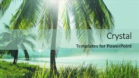  Presentation with costa rica - PPT layouts with beautiful tropical pacific ocean coast background and a  colored foreground