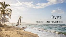  Presentation with costa rica - Amazing slide deck having beautiful tropical pacific ocean coast backdrop and a  colored foreground