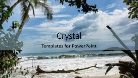  Presentation with costa rica - Slide deck having beautiful tropical pacific ocean coast background and a light blue colored foreground