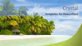  Presentation with turquoise beach - Theme consisting of beautiful-tropical-paradise-in-maldives background and a light blue colored foreground