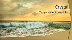  Presentation with tropical storm - Presentation theme consisting of beautiful tropical sea view background and a yellow colored foreground