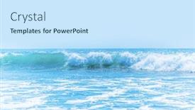 Presentation with blue waves - Amazing slide deck having beautiful tropical sea waves under clear blue sky backdrop and a sky blue colored foreground