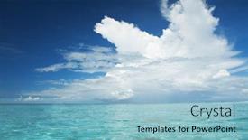  Presentation with crystal blue - Colorful slides enhanced with beautiful tropical seascape ocean waves and cloudy sky background crystal-blue sea ocean water nature beach relax summer sea vacation backdrop and a light blue colored foreground