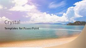  Presentation with crystal blue - Presentation theme featuring beautiful tropical seascape ocean waves and cloudy sky background crystal-blue sea island water bike ocean water nature beach relax summer sea vacation background and a light blue colored foreground