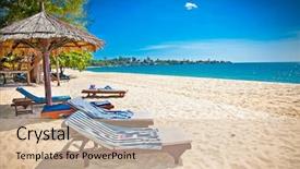  Presentation with tropical - Presentation design having beautiful tropical sokha beach background and a lemonade colored foreground