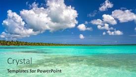  Presentation with republic dominican - Presentation theme featuring beautiful-tropical-sunny-beach background and a mint green colored foreground