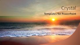  Presentation with tropical - Amazing theme having beautiful-tropical-sunset-and-sea backdrop and a yellow colored foreground