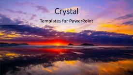  Presentation with sunset at venice beach palm - Colorful PPT theme enhanced with beautiful tropical sunset on australian backdrop and a light blue colored foreground