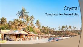  Presentation with goa beach - Theme with beautiful tropical vagator beach background and a light blue colored foreground