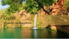  Presentation with algarve - Slide set having beautiful-tropical-waterfall-in-portugal background and a yellow colored foreground