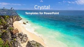  Presentation with caribbean - Amazing slide set having beautiful-tulum-beach-at-caribbean backdrop and a teal colored foreground
