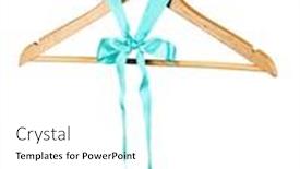  Presentation with turquoise - Amazing slides having beautiful turquoise bow hanging on wooden hanger isolated on white backdrop and a white colored foreground