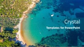  Presentation with turquoise beach - Slides consisting of beautiful-turquoise-lagoon-and-beach background and a ocean colored foreground