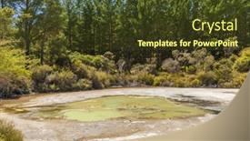  Presentation with geothermal - Colorful slide deck enhanced with beautiful-turquoise-lake-called-papa backdrop and a tawny brown colored foreground