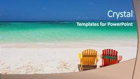  Presentation with blue orange white - Cool new slides with beautiful turquoise ocean water white backdrop and a ocean colored foreground