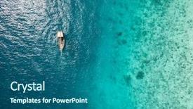  Presentation with water ocean - Beautiful slide deck featuring beautiful turquoise ocean water backdrop and a ocean colored foreground