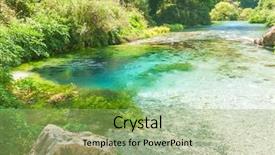  Presentation with albania - Beautiful presentation theme featuring beautiful turquoise spring blue eye backdrop and a mint green colored foreground
