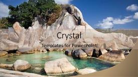  Presentation with turquoise beach - Audience pleasing presentation design consisting of beautiful turquoise water and interesting rock formation on lamai beach ko samui thailand backdrop and a coral colored foreground