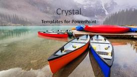  Presentation with beautiful moraine lake - Audience pleasing slides consisting of beautiful-turquoise-waters-and-wooden backdrop and a light blue colored foreground