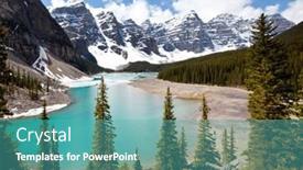  Presentation with beautiful moraine lake - Amazing presentation design having beautiful-turquoise-waters backdrop and a teal colored foreground