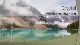  Presentation with beautiful moraine lake - Presentation design having beautiful-turquoise-waters background and a sky blue colored foreground