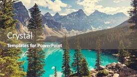  Presentation with beautiful moraine lake - PPT theme enhanced with beautiful-turquoise-waters background and a coral colored foreground