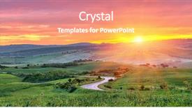  Presentation with tuscany - Slide set featuring beautiful tuscany landscape at sunrise background and a coral colored foreground