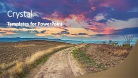  Presentation with tuscany - Slide deck having beautiful-tuscany-sunset-at-countryside background and a ocean colored foreground