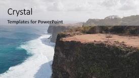  Presentation with driving over a cliff - PPT layouts with beautiful uluwatu cliffs in bali background and a  colored foreground