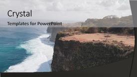  Presentation with driving over a cliff - Colorful slide deck enhanced with beautiful uluwatu cliffs in bali backdrop and a  colored foreground