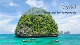  Presentation with thailand - Theme having beautiful uninhabited island in thailand background and a light blue colored foreground