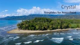  Presentation with costa rica - Audience pleasing theme consisting of beautiful-uvita-beach-costa-rica backdrop and a light blue colored foreground