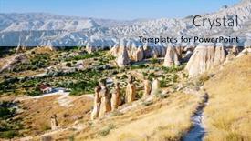  Presentation with fairy - Presentation design consisting of beautiful-valley-near-cavusin-village background and a light blue colored foreground