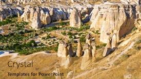  Presentation with fairy - PPT theme with beautiful-valley-near-cavusin-village background and a gold colored foreground