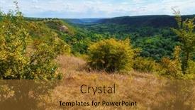  Presentation with beautiful green - Presentation design having beautiful-valley-with-green-trees background and a gold colored foreground