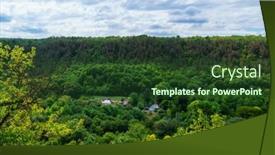  Presentation with beautiful green - Presentation enhanced with beautiful-valley-with-green-trees background and a tawny brown colored foreground