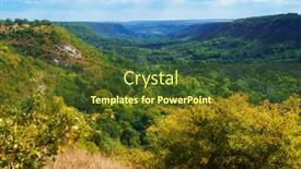  Presentation with beautiful green - Theme featuring beautiful-valley-with-green-trees background and a tawny brown colored foreground