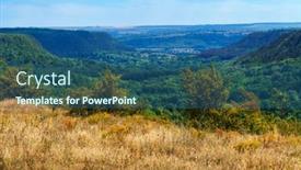  Presentation with beautiful green - PPT theme enhanced with beautiful-valley-with-green-trees background and a ocean colored foreground