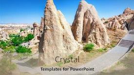  Presentation with cappadocia - PPT theme featuring beautiful-valleys-of-cappadocia-turkey background and a mint green colored foreground